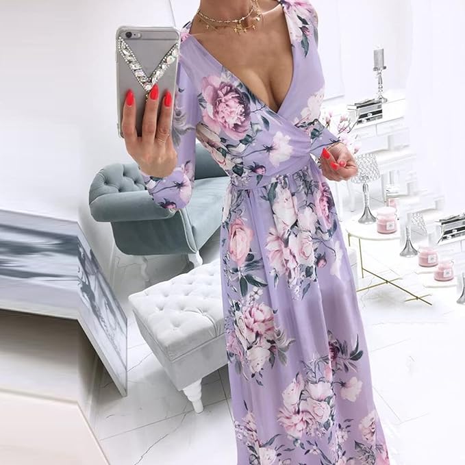 Celeste - Elegancka sukienka z długim rękawem w stylu boho