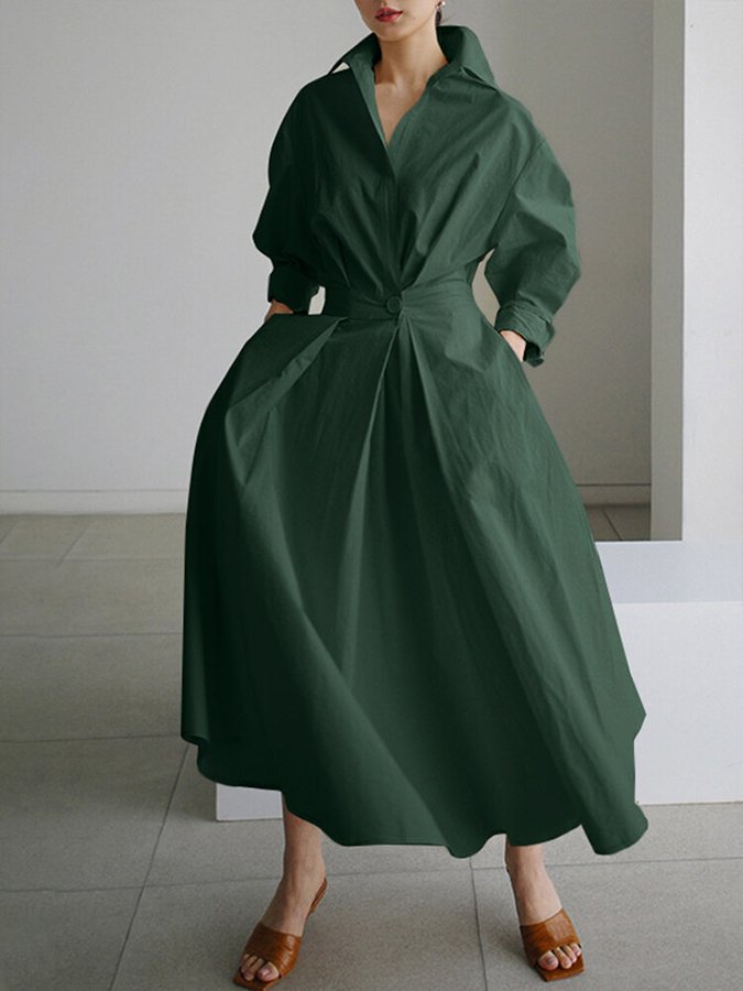 Elegancka sukienka maxi z wyrafinowanymi marszczeniami