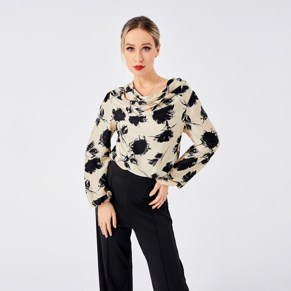 Zuly - Elegancka bluzka z nadrukiem damska