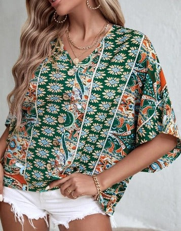 Joy | Boho Chic Bluzka w kwiaty Modny letni styl