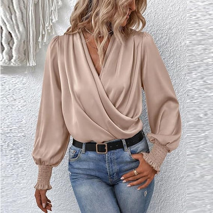 Farah - Elegancka bluzka z dekoltem w szpic