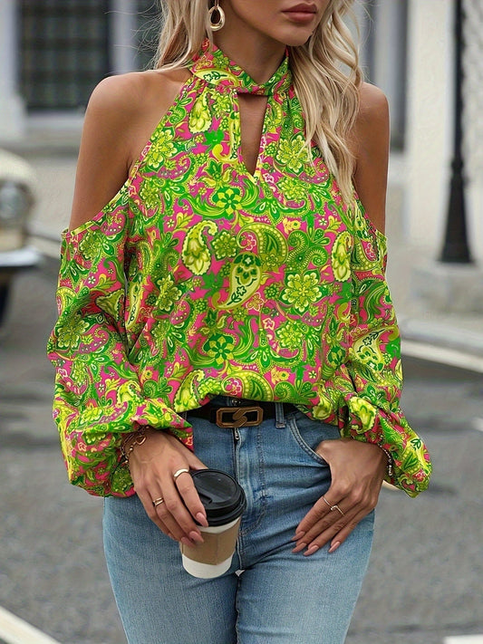 Maricel - Bluzka halter z nadrukiem paisley