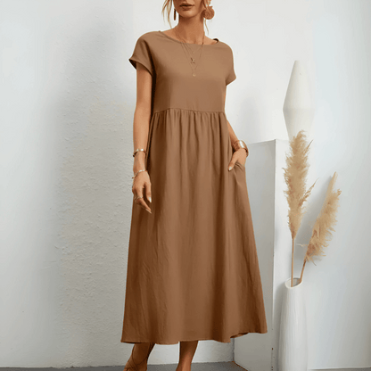 Damskie sukienki maxi w stylu vintage z bawełny i lnu