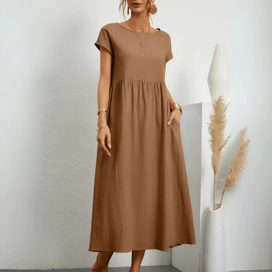 Damskie sukienki maxi w stylu vintage z bawełny i lnu