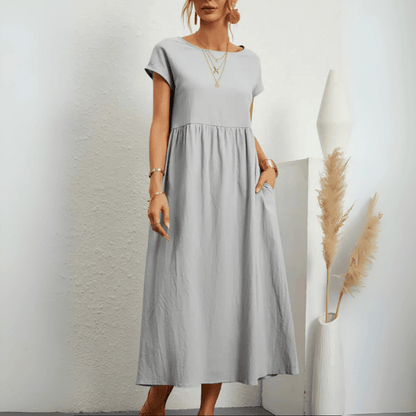Damskie sukienki maxi w stylu vintage z bawełny i lnu