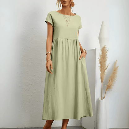 Damskie sukienki maxi w stylu vintage z bawełny i lnu