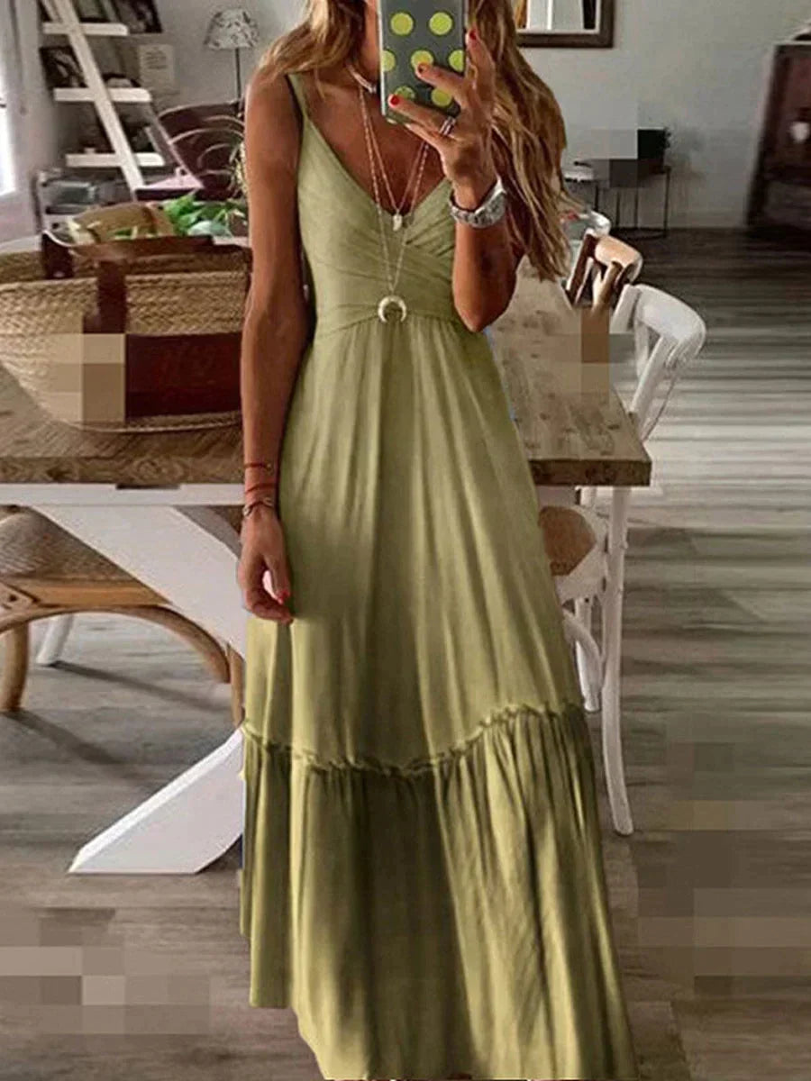 Sherie - Elegancka długa letnia sukienka na co dzień