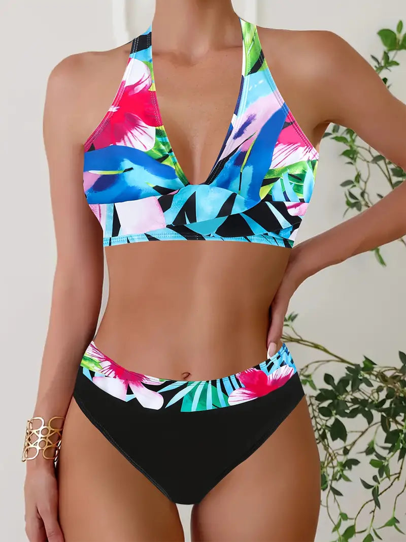 Stylowe bikini z półokrągłym krzyżem
