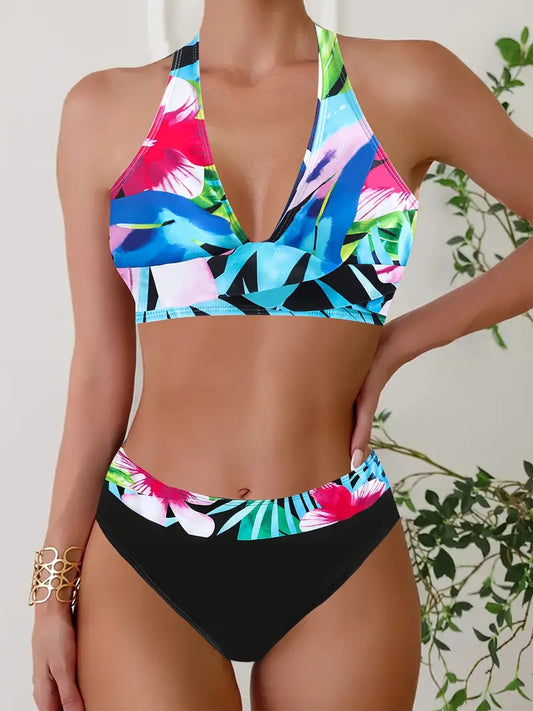 Stylowe bikini z półokrągłym krzyżem