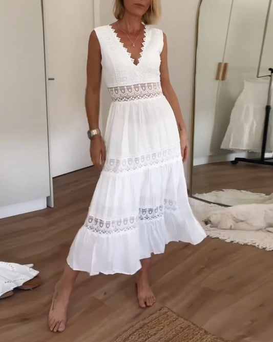 Asymetryczna sukienka maxi - elegancka - na jedno ramię, z wysokim rozcięciem - idealna na letnie wieczory