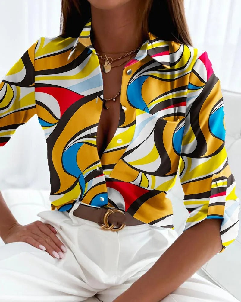 Bluzka Sofie | Elegancka bluzka z nadrukiem