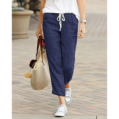 Lniane spodnie damskie casual
