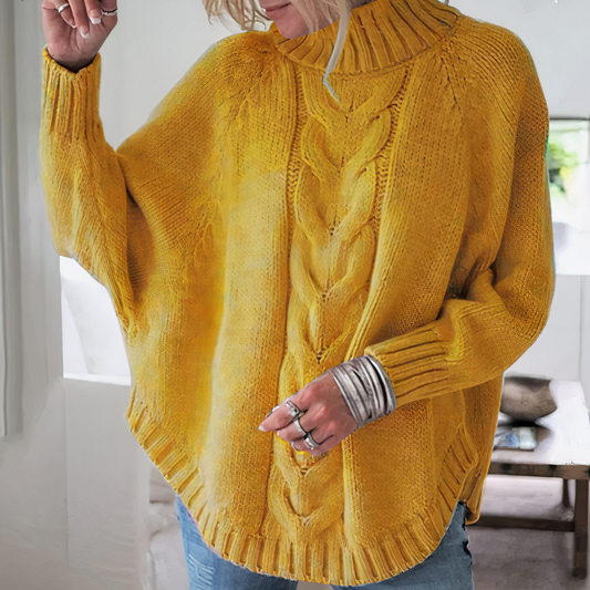 Dzianinowy sweter z nietoperzowymi rękawami - Ariah