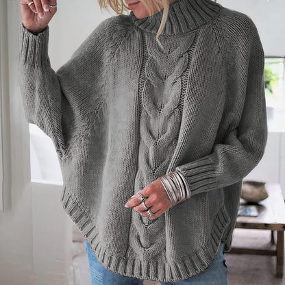Dzianinowy sweter z nietoperzowymi rękawami - Ariah