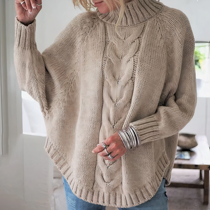 Dzianinowy sweter z nietoperzowymi rękawami - Ariah