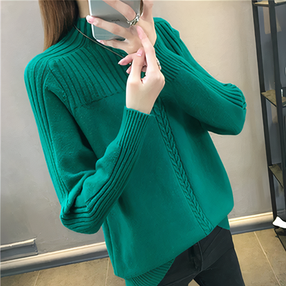 Sweter z golfem i dzianinowym wzorem - Anna