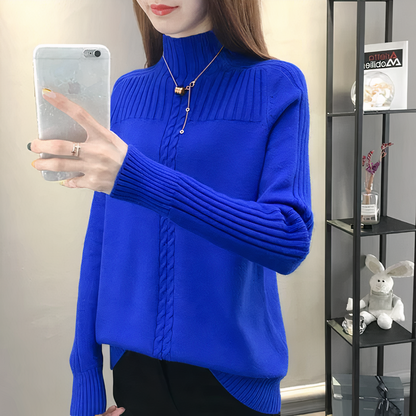 Sweter z golfem i dzianinowym wzorem - Anna