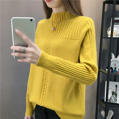 Sweter z golfem i dzianinowym wzorem - Anna