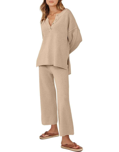Nina - Damski zestaw wypoczynkowy z dzianiny oversize