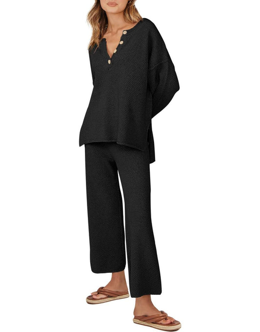 Nina - Damski zestaw wypoczynkowy z dzianiny oversize