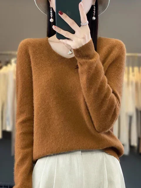 Sweter damski z miękkiej mieszanki materiałów