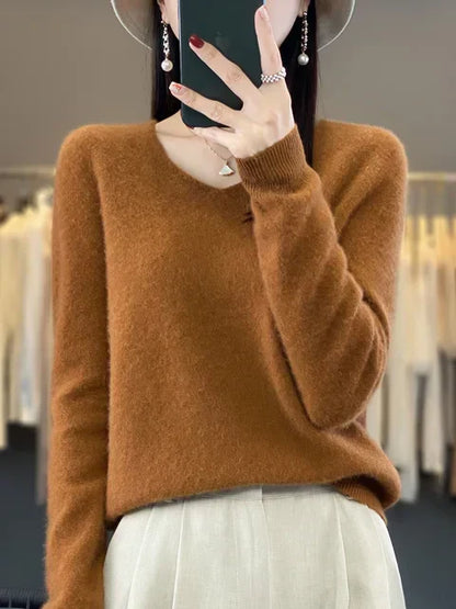 Sweter damski z miękkiej mieszanki materiałów