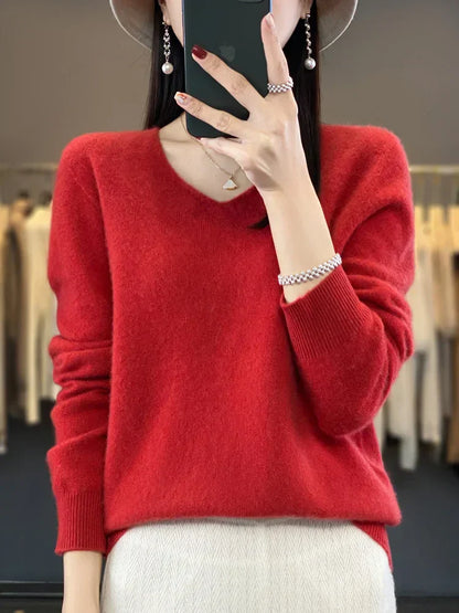 Sweter damski z miękkiej mieszanki materiałów