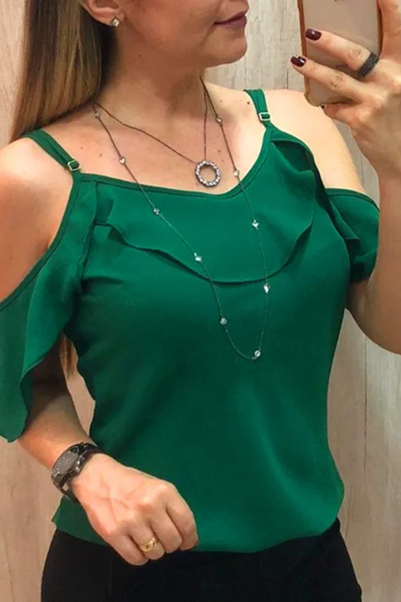 Araminta | Chusta Ruffles Bluzka z krótkim rękawem