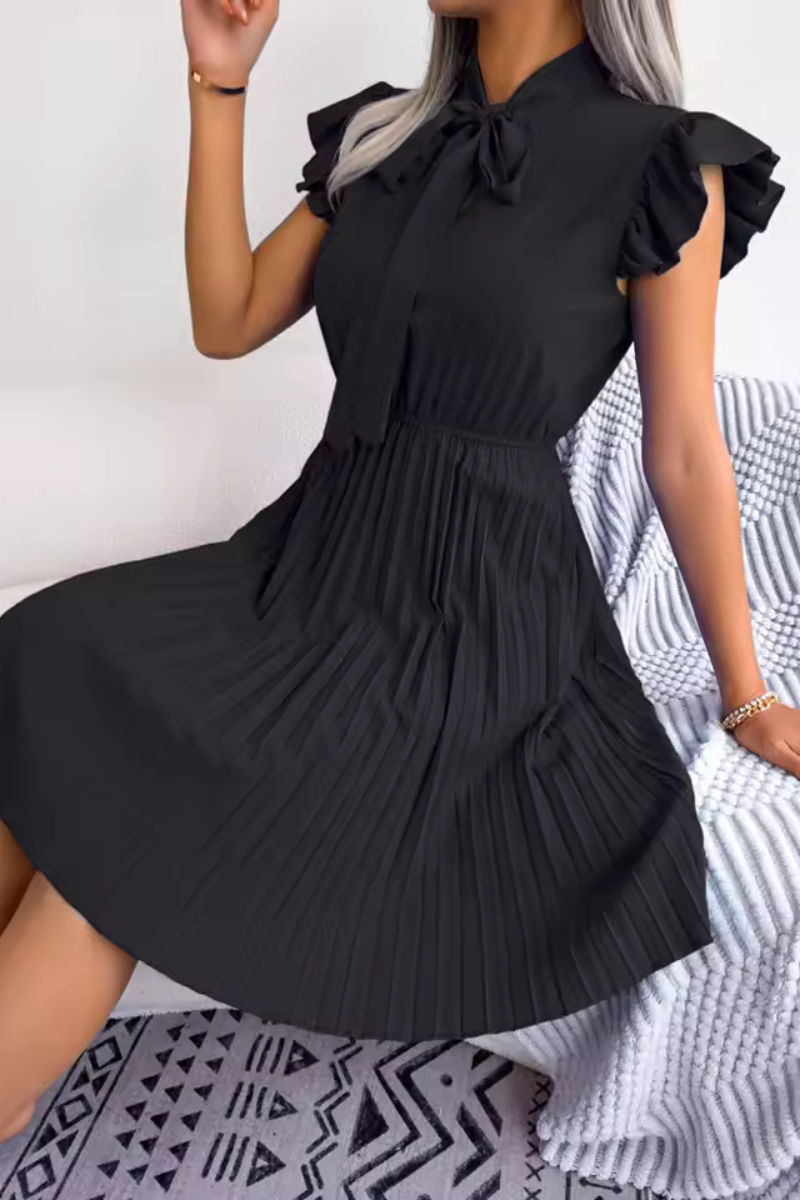 Ava | Letnia elegancka sukienka z dużą plisą w talii