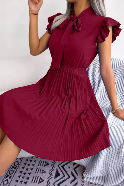 Ava | Letnia elegancka sukienka z dużą plisą w talii