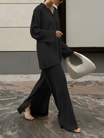 2-częściowy zestaw rekreacyjny Oversize/Outfit | Plisowane kieszenie