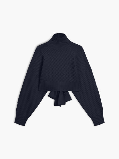 Sweter damski | Wiązany sweter z krótkim dekoltem
