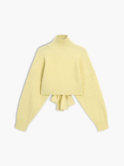Sweter damski | Wiązany sweter z krótkim dekoltem