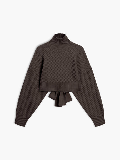 Sweter damski | Wiązany sweter z krótkim dekoltem