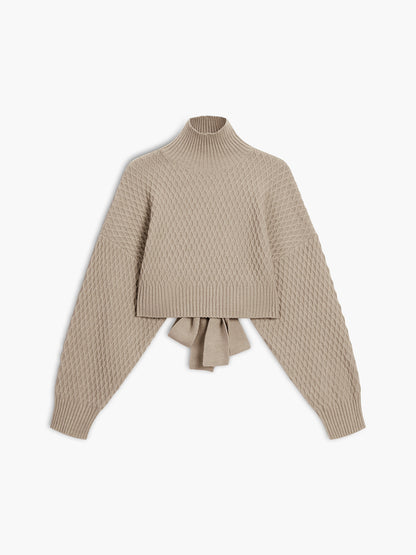 Sweter damski | Wiązany sweter z krótkim dekoltem