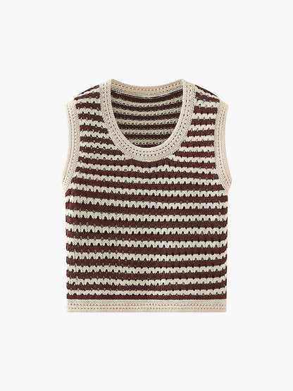 Szydełkowy sweter kardigan Taniele-Classy Stripe
