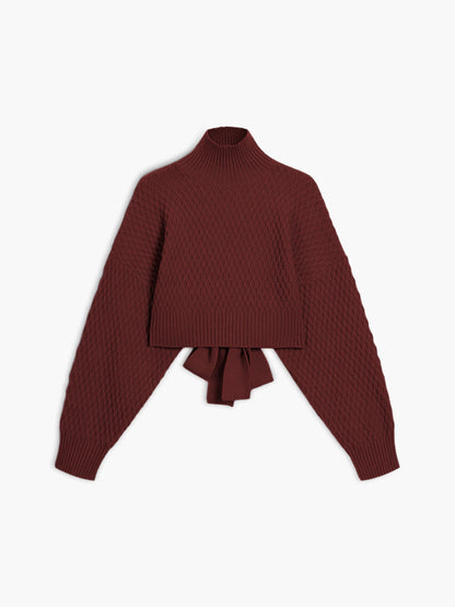 Sweter damski | Wiązany sweter z krótkim dekoltem