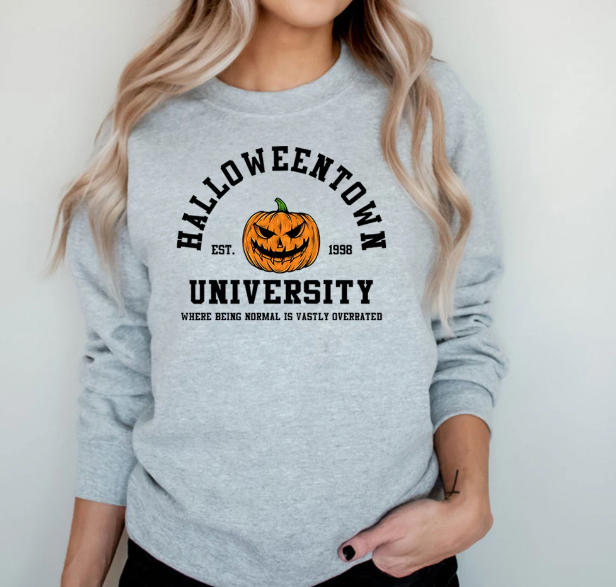 UNIVERSITY - Stylowy sweter z niestandardowym wzorem