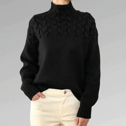 Sweter z dzianiny z wzorem w kable - Chloé