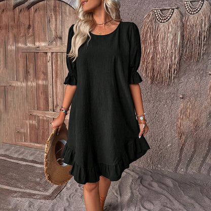 Mia - Elegancka sukienka z bufiastymi rękawami