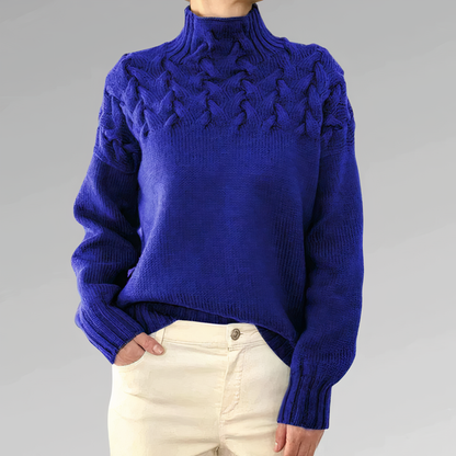 Sweter z dzianiny z wzorem w kable - Chloé
