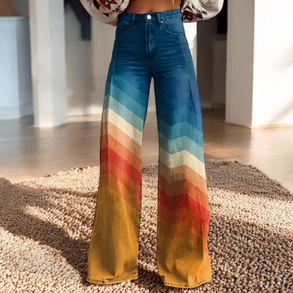 Luna | Szerokie spodnie z kwiatowym nadrukiem | Boho Chic | Miękki materiał