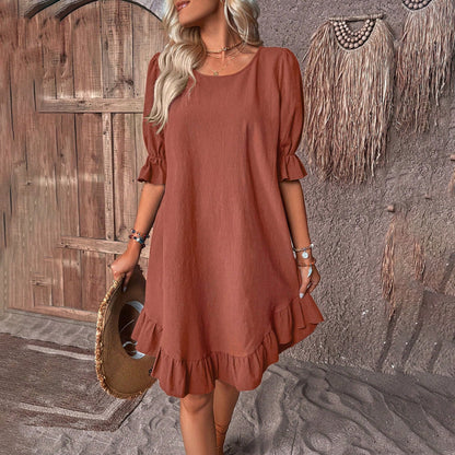 Mia - Elegancka sukienka z bufiastymi rękawami