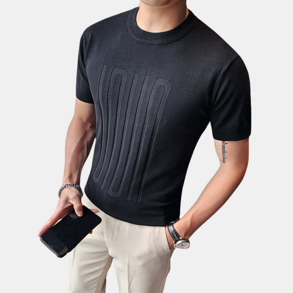 Keiland Shirt | Męska koszula z dzianiny z okrągłym dekoltem