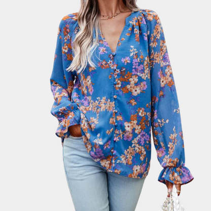 Elegancka bluzka damska w kwiaty