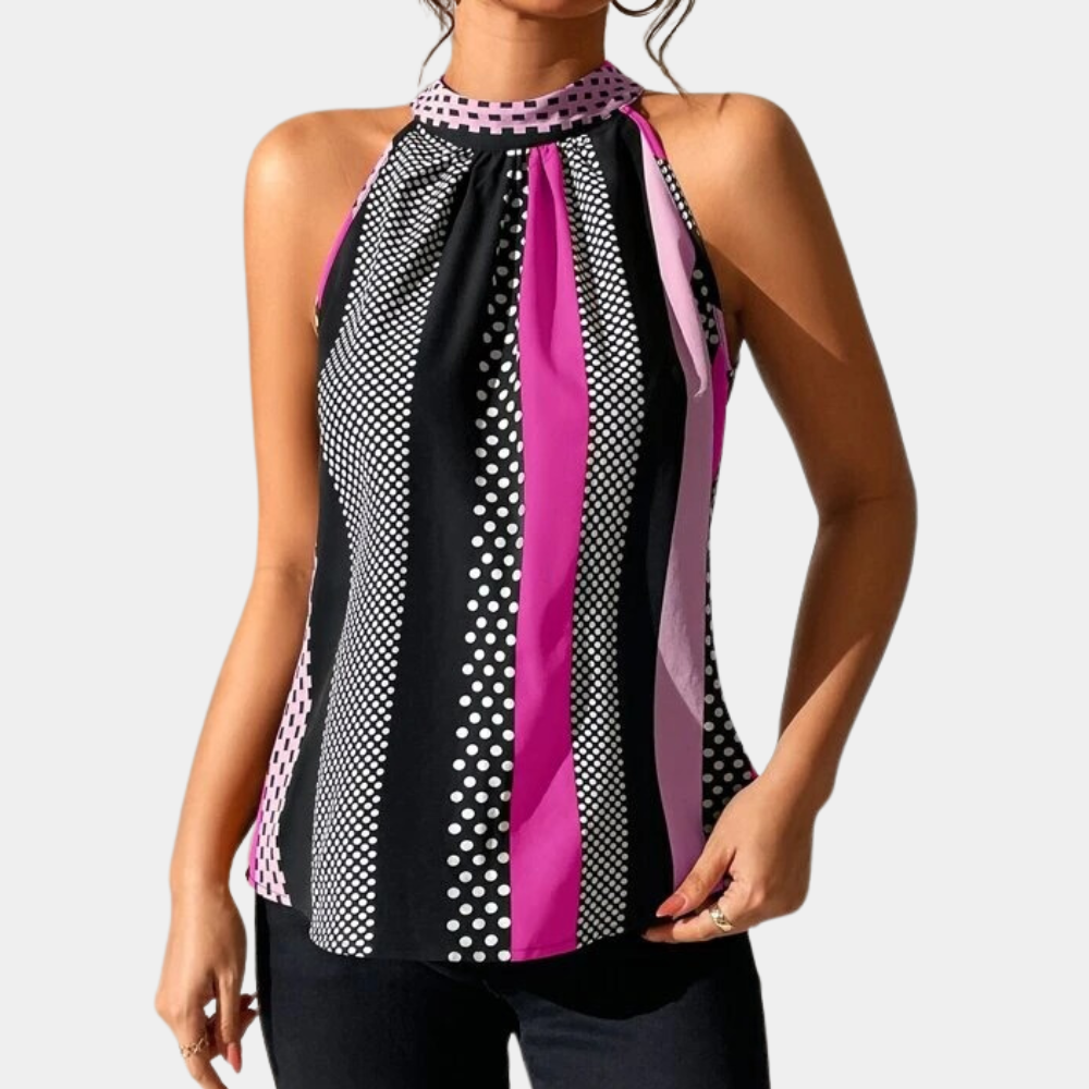 Finola - Elegancki top damski bez rękawów