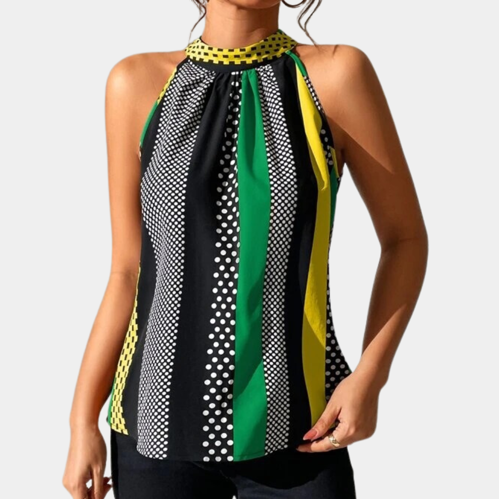 Finola - Elegancki top damski bez rękawów