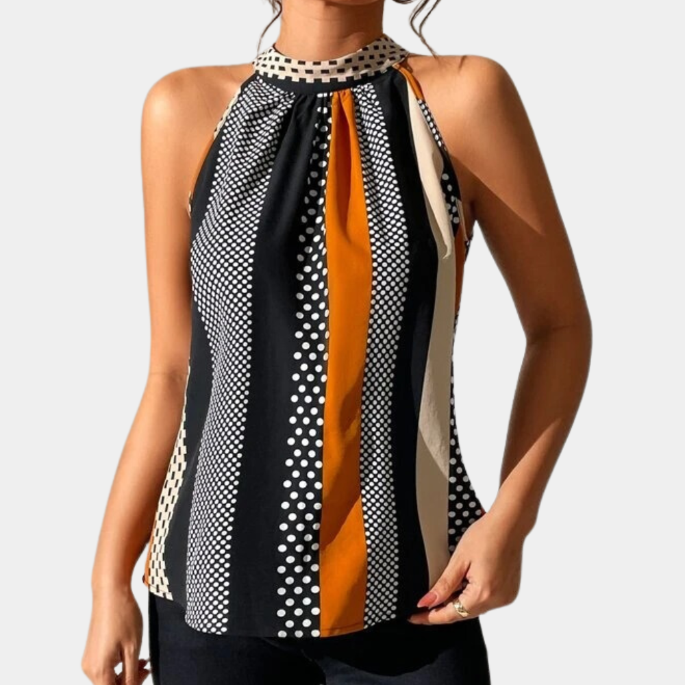 Finola - Elegancki top damski bez rękawów