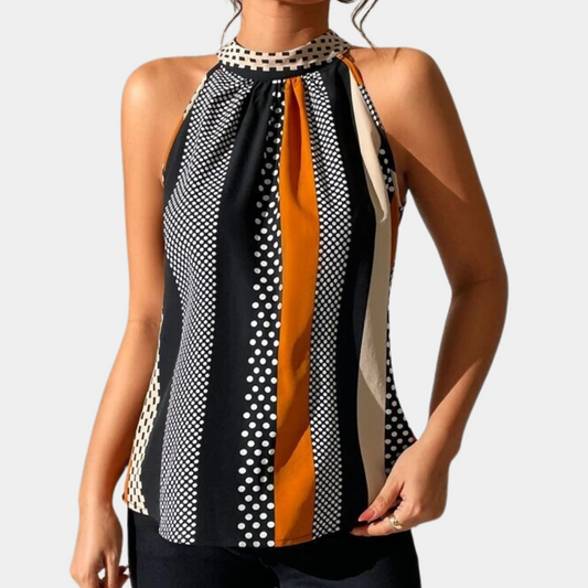 Finola - Elegancki top damski bez rękawów
