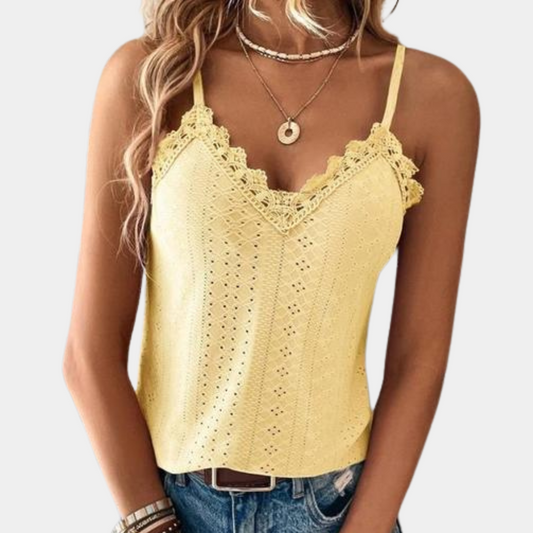 Stylowy damski top z dekoltem w szpic